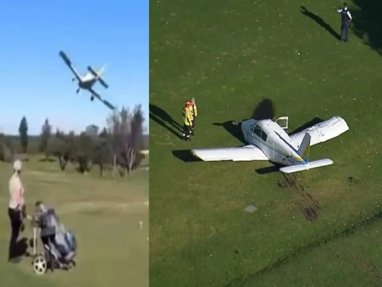 ગોલ્ફ મેદાનમાં નાના પ્લેનનું ક્રેશ લેન્ડિંગ, સિડની માં મોટી દુર્ઘટના ટળી