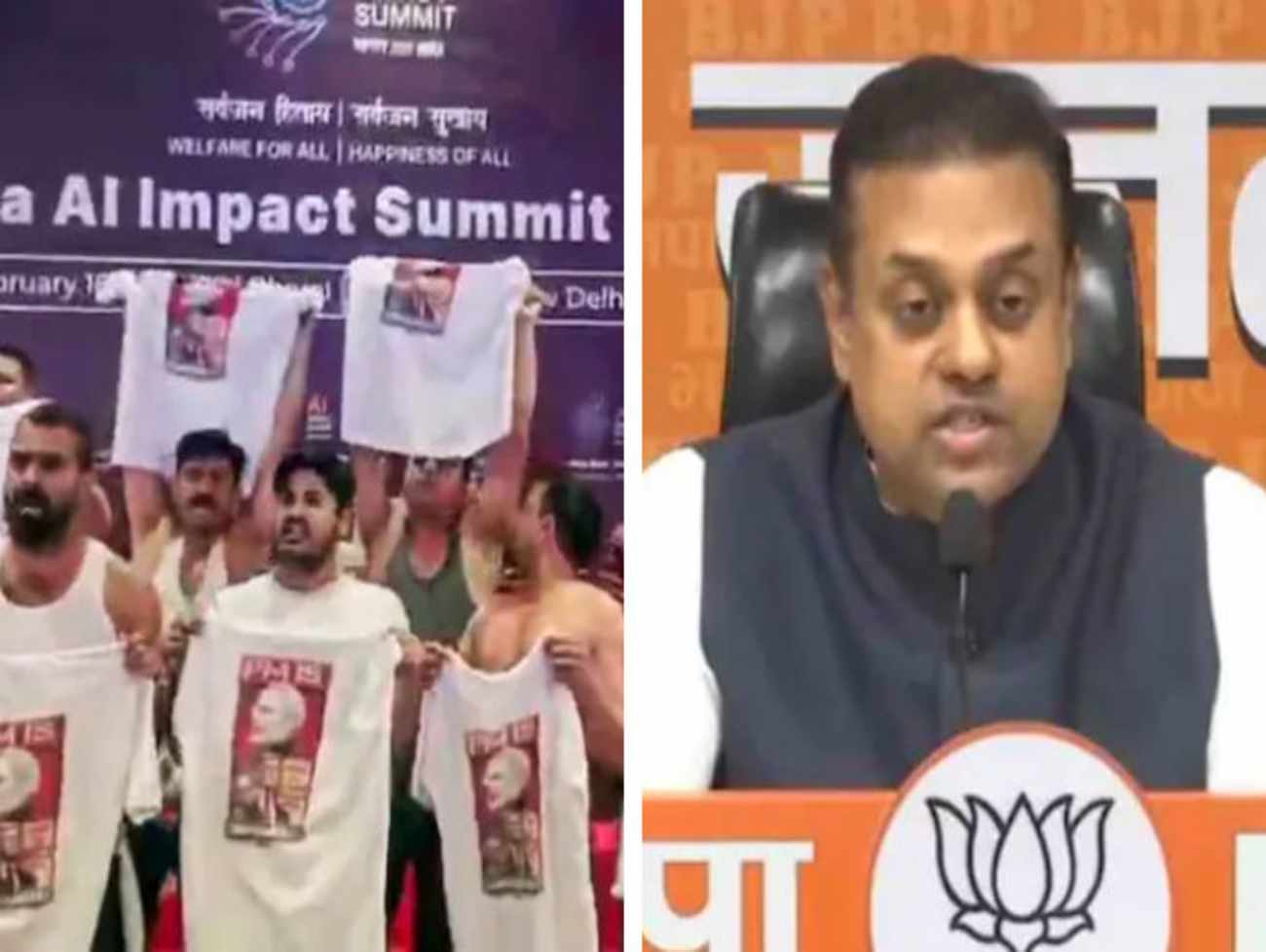 રાહુલ ગાંધીના ઘરે AI સમિટને બદનામ કરવા માટે ષડયંત્ર રચાયું’ કોગ્રેસના કાર્યકરોએ શર્ટ ઉતારી પ્રદર્શન કરતા ભાજપના પ્રહાર