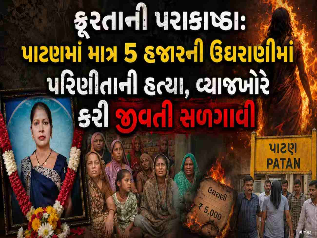 માત્ર 5 હજારની ઉઘરાણીમાં પરિણીતાને જીવતી સળગાવી, સારવાર દરમિયાન કરૂણ મોત