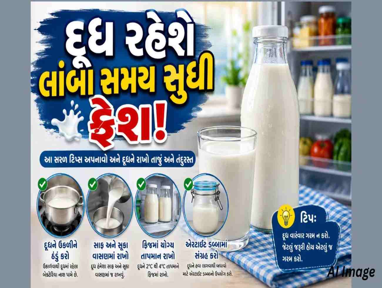 દૂધ વારંવાર બગડી જાય છે? લાંબા સમય સુધી તાજું રાખવાની જાણો સરળ ટ્રિક્સ