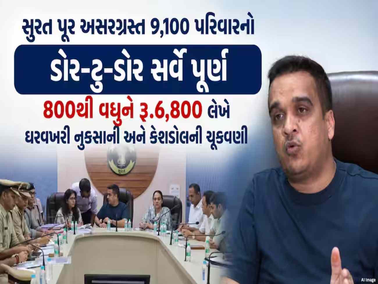 સુરત ખાડી પૂર: હર્ષ સંઘવીની મોડીરાત્રે હાઈલેવલ બેઠક, 800થી વધુ પરિવારોને કેશડોલ-ઘરવખરી સહાય ચૂકવાઈ