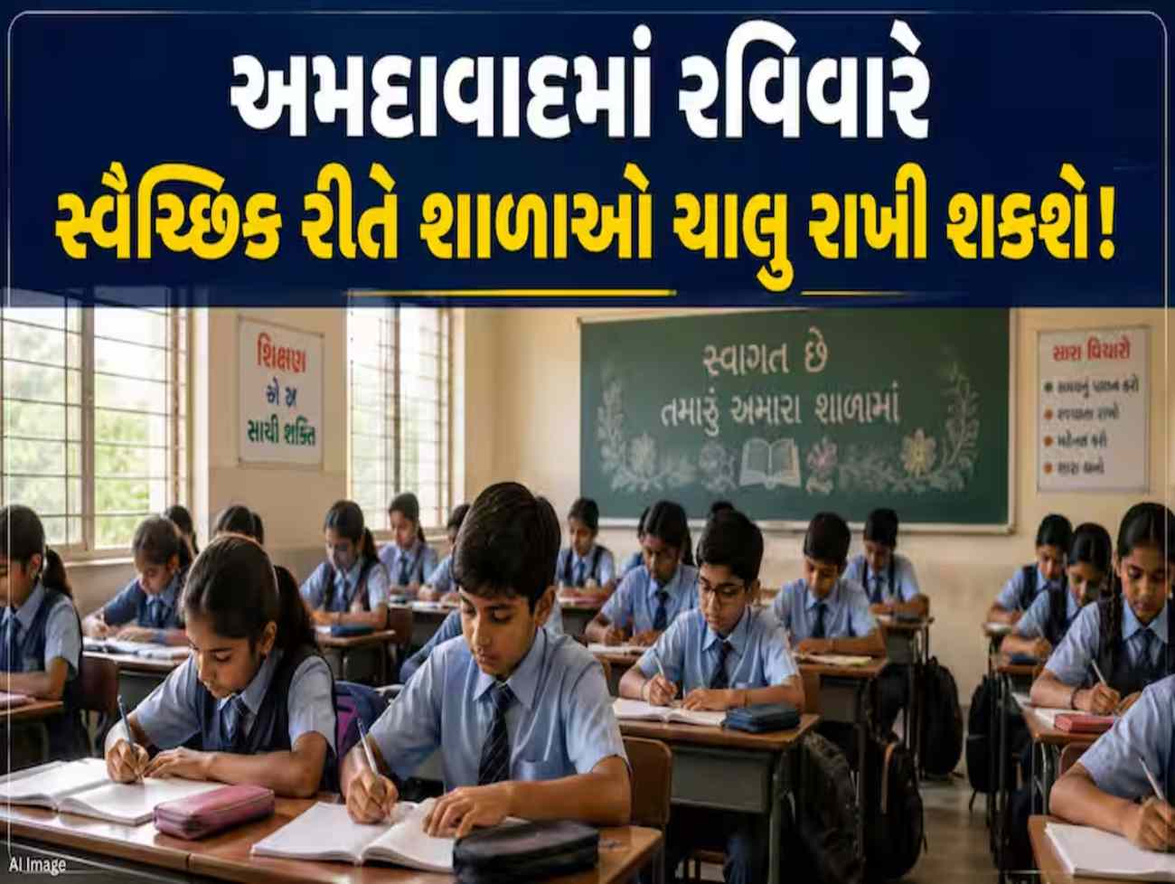 BIG NEWS - વિદ્યાર્થીઓના અભ્યાસની ભરપાઈ કરવા રવિવારે પણ સ્વૈચ્છિક રીતે ચાલુ રાખી શકાશે શાળા