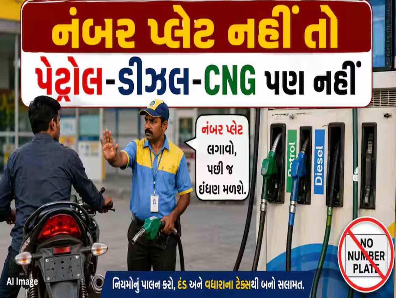 રંગીલા રાજકોટમાં હવે નહી ચાલે વગર નંબર પ્લેટના વાહનો હો ભાઇ.... નવો પરિપત્ર આવી ગયો છે