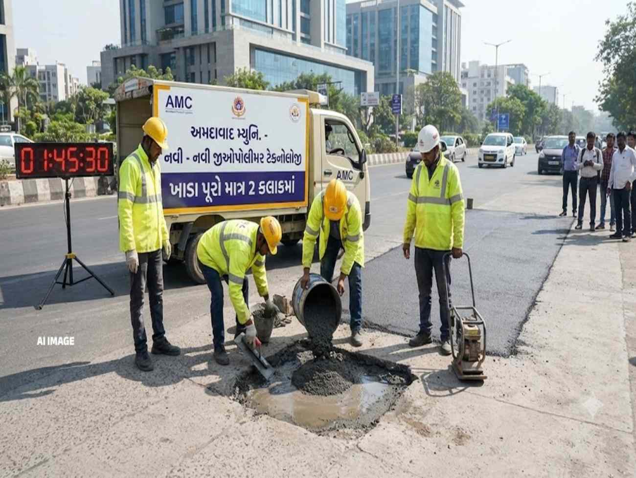 AMC નવી ટેક્નોલોજી લાવ્યું, બે કલાકમાં રસ્તાના ખાડા પૂરાઈ જશે, સમય બચશે પણ ખર્ચ વધશે